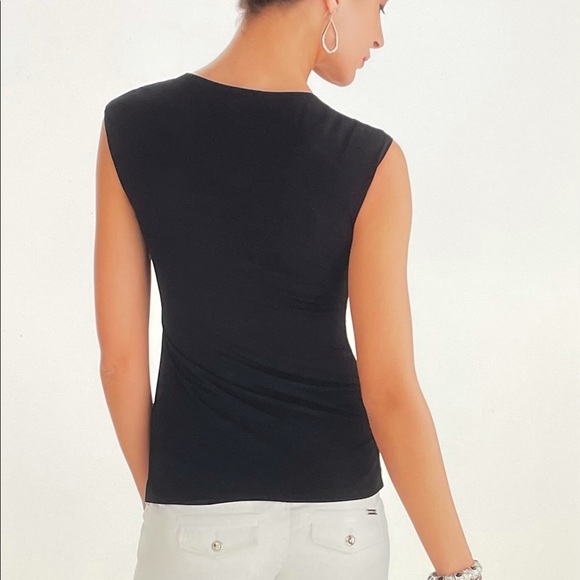 WHBM  Extended Sleeve Ruched Ruffle Top Size Small - Picture 3 of 14